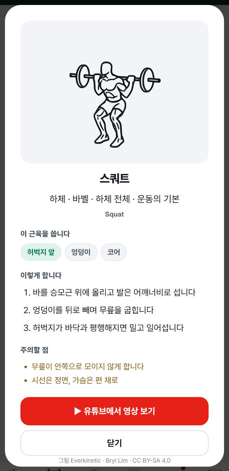 운동 상세 — 자세 그림, 어디에 좋은지, 하는 방법